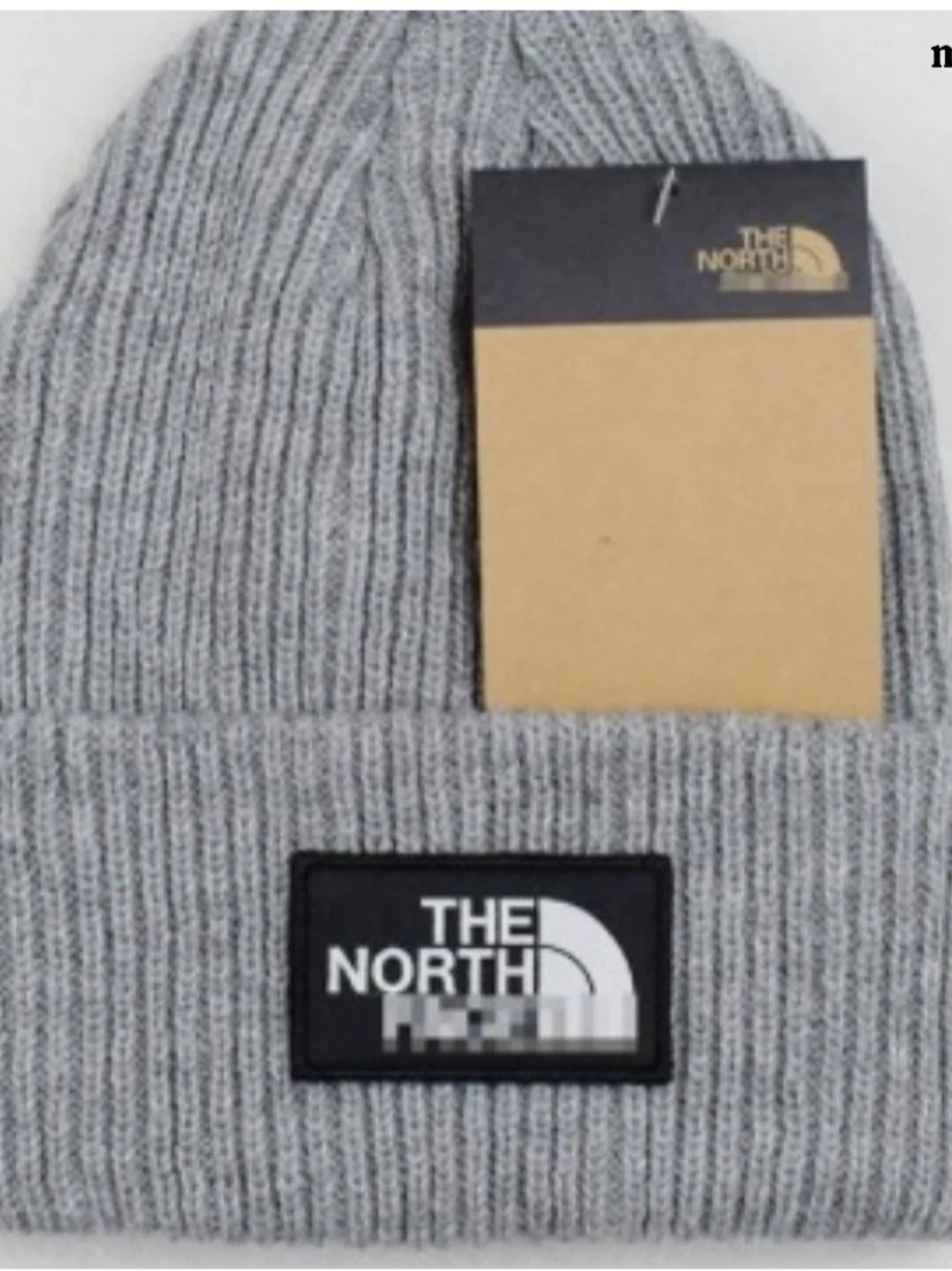 The North Face Gray Ribbed Knit Beanie